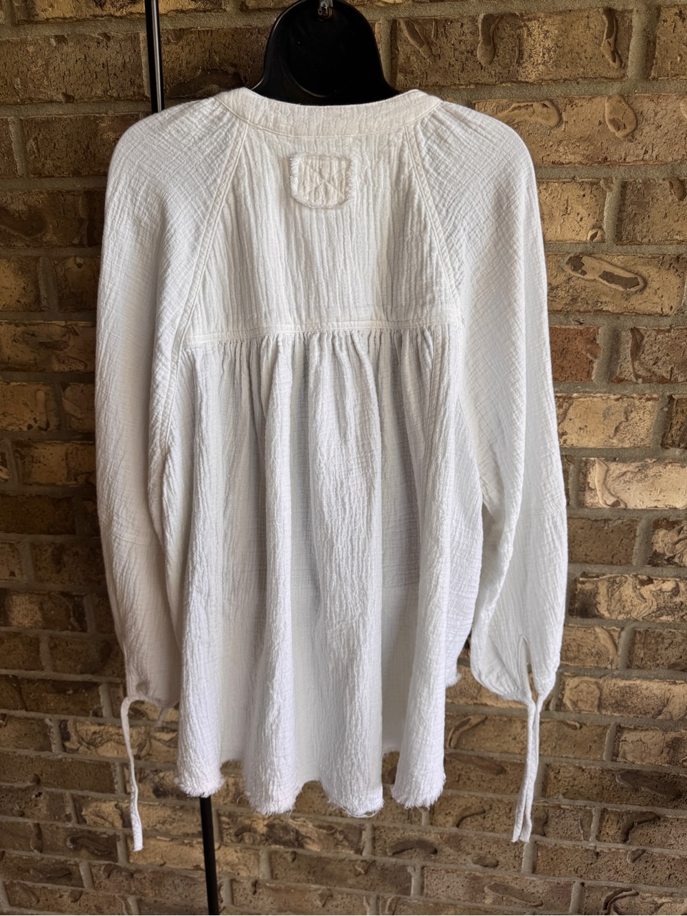 Aerie Daybreak Coverup Shirt Small Petite White Gauze Cotton Button Front Boho - Picture 10 of 16